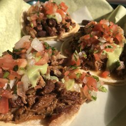 Closer look at the el pastor + carne asada tacos Closer look at the el pastor + carne asada tacos