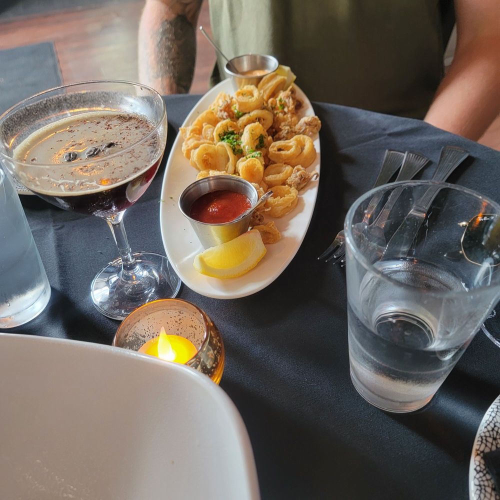 Calamari and espresso martini Calamari and espresso martini
