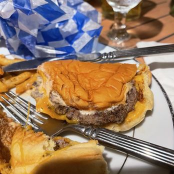 Black Barn Kitchen - Rather flat burger that arrived in greasy deli paper. I cut it in half and ended up eating it with a knife and fork. - Burgers Near Me - Jacksonville, Oregon Black Barn Kitchen - Rather flat burger that arrived in greasy deli paper. I cut it in half and ended up eating it with a knife and fork. - Burgers Near Me - Jacksonville, Oregon