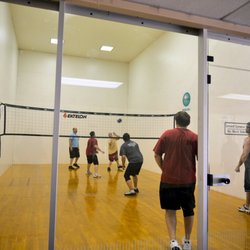 World Class Fitness - Members having fun in one of our four racquetball/volleyball courts.