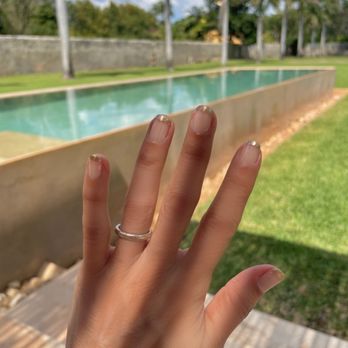 Romina - My gorgeous gold tipped French manicure. - Hair Salons Near Me - Mérida, YUC Romina - My gorgeous gold tipped French manicure. - Hair Salons Near Me - Mérida, YUC