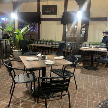 Cecco Ristorante - Outdoor patio seating.  Thank goodness for multiple heaters! - Italian Near Me - Solvang, California