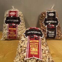 1800 Popcorn - Hot Roasted Jalapeno Popcorn, Creamy Caramel Popcorn, World Famous Kettle Corn