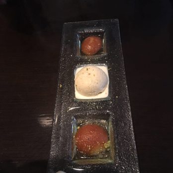Rasika - Complimentary Gulab Jamoon and home made ice cream (Caedmon ) as it was an occasion !the best of all - Indian Near Me - Washington, DC, District of Columbia Rasika - Complimentary Gulab Jamoon and home made ice cream (Caedmon ) as it was an occasion !the best of all - Indian Near Me - Washington, DC, District of Columbia