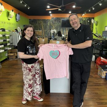 Big Frog Custom T-Shirts & More - Alia, Graphic Designer & Owner Jeff with a custom design from Going Batty for their sewing convention. A very cool shirt. Julie A - Screen Printing/T-Shirt Printing Near Me - Reno, Nevada Big Frog Custom T-Shirts & More - Alia, Graphic Designer & Owner Jeff with a custom design from Going Batty for their sewing convention. A very cool shirt. Julie A - Screen Printing/T-Shirt Printing Near Me - Reno, Nevada
