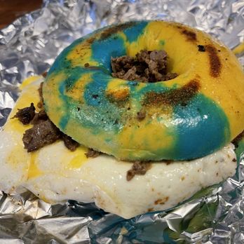 Monster Bagels - Steak egg and cheese bagel - Breakfast & Brunch Near Me - Camden, South Carolina