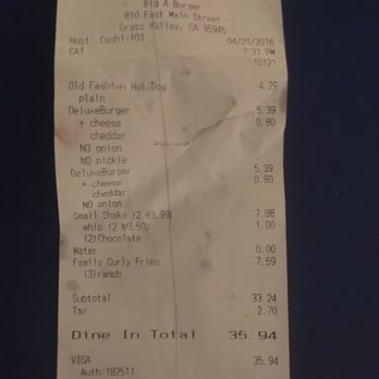 Big A Root Beer - Extra charge for whipped cream on a shake?? Wtf. - Burgers Near Me - Grass Valley, California