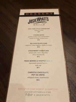 Menu photo 8 Josie Wyatt's Grille Moab, UT
