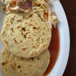 Pupusas Salvadorenas - They give you a lot of Extra Curtido and salsa