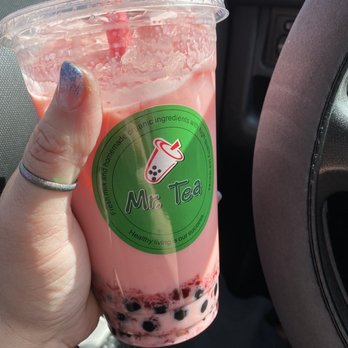 Mr Tea - Strawberry Milk Tea with Tapioca. - Bubble Tea Near Me - Las Vegas, Nevada Mr Tea - Strawberry Milk Tea with Tapioca. - Bubble Tea Near Me - Las Vegas, Nevada