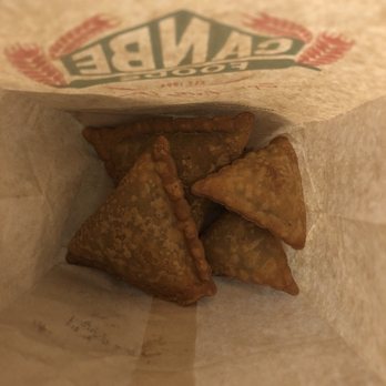 Canbe Foods - Mutton Samosa on left. Teeny tiny cheese samosa on right! - Indian Near Me - Scarborough, Ontario Canbe Foods - Mutton Samosa on left. Teeny tiny cheese samosa on right! - Indian Near Me - Scarborough, Ontario