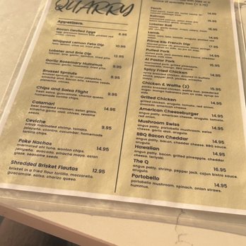 The Quarry - Front of menu - Seafood Near Me - Monroe, Michigan The Quarry - Front of menu - Seafood Near Me - Monroe, Michigan