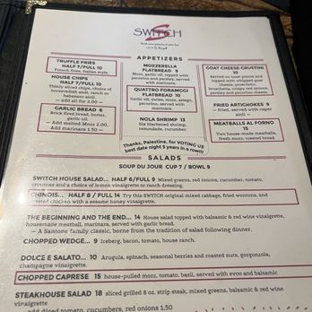Switch - Appetizers and salad menu - Pizza Near Me - Palestine, Texas