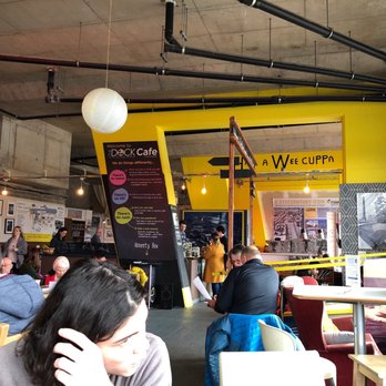 The Dock Cafe - Large open area with a giant map to share where you came from. Bring your own food or order here! Menu changes everyday. - Cafes Near Me - Belfast, BFS