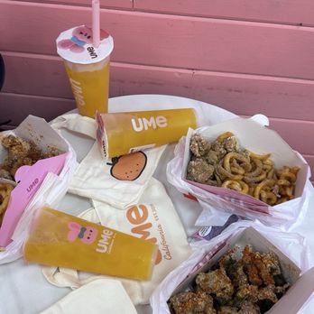 UME Tea - Sacramento - [UMe] Mandarin Iced Tea and mandarin tote bags. [UMe]Popcorn Chicken&Fries Combo - Coffee & Tea Near Me - Sacramento, California