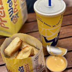 Regular Salted Pretzel Bites, Dipping Cheese, & Lemonade.