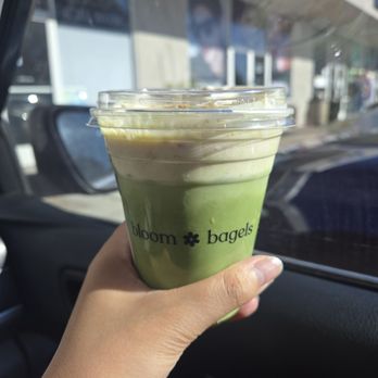Bloom Bagels - Banana Matcha Latte (Iced) - Bagels Near Me - Campbell, California