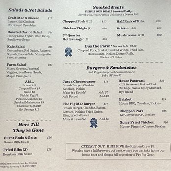 Prohibition Pig - Menu - Barbeque Near Me - Waterbury, Vermont