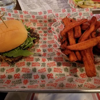 Moo & Brew - Tukery burger and sweet potato fries - Beer Bar Near Me - Charlotte, North Carolina Moo & Brew - Tukery burger and sweet potato fries - Beer Bar Near Me - Charlotte, North Carolina