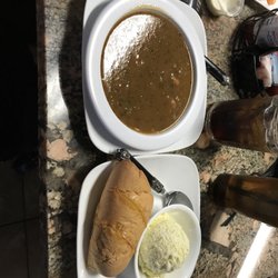 Sportsman's Paradise - Shrimp Gumbo with potato salad and bread