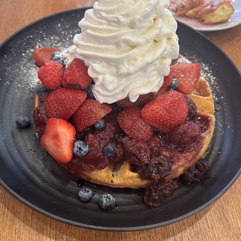 Knead - Chantilly fruit waffles with creme - Donuts Near Me - Albuquerque, New Mexico