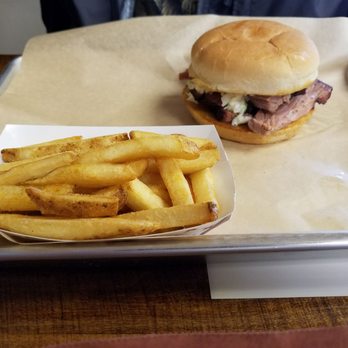 Southern Coals - Brisket sandwich w fries - Barbeque Near Me - Fayetteville, North Carolina Southern Coals - Brisket sandwich w fries - Barbeque Near Me - Fayetteville, North Carolina