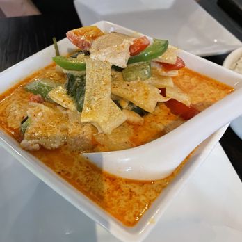 Sabhai Thai Restaurant - Chicken in red curry - start at mid level spicy. Can adjust up but not down. - Thai Near Me - Sidney, British Columbia