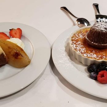 One Bistro - Maple cheesecake and heavenly (molten chocolate and creme brulee) - American Near Me - Norwood, Massachusetts One Bistro - Maple cheesecake and heavenly (molten chocolate and creme brulee) - American Near Me - Norwood, Massachusetts