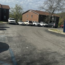 Meadows Apartments - Parking lot and the 100 Building at Meadows Apartments in Rockwood TN 37854