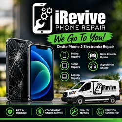 iRevive Phone Repair - Great news! For your convenience, we are now strictly a mobile phone & electronics repair business. Don't waste your time. We go to you.
