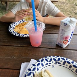 Cotton candy slushee with a turkey and provolone sub