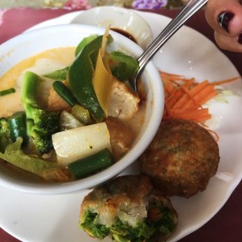 Gummlai Thai - Tons of veggies in the lemongrass coconut soup made with tofu instead of meat. Just ask! - Thai Near Me - Willow Grove , Pennsylvania Gummlai Thai - Tons of veggies in the lemongrass coconut soup made with tofu instead of meat. Just ask! - Thai Near Me - Willow Grove , Pennsylvania