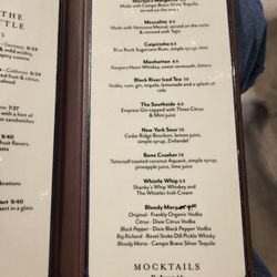 Drink menu