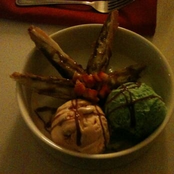 Tokyo Cafe - Fried banana a la mode w/green tea & plum wine ice creams - Japanese Near Me - Fort Worth, Texas Tokyo Cafe - Fried banana a la mode w/green tea & plum wine ice creams - Japanese Near Me - Fort Worth, Texas