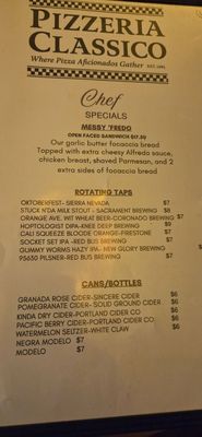 Menu photo 2 Pizzeria Classico Folsom, CA Menu photo 2 Pizzeria Classico Folsom, CA