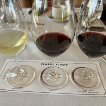 Napa Valley Wine Train - Classic Flight - All wine train wines - New American Near Me - Napa, California Napa Valley Wine Train - Classic Flight - All wine train wines - New American Near Me - Napa, California