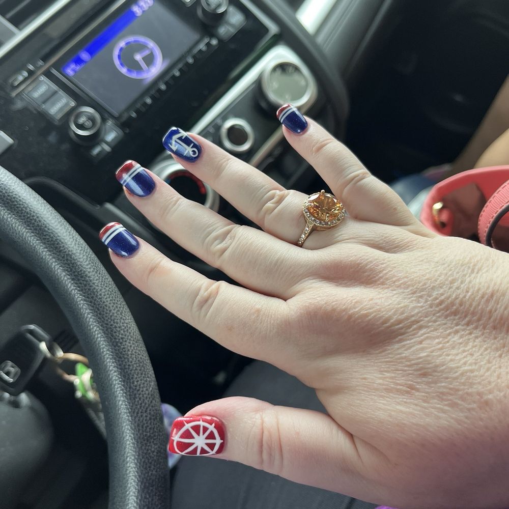 Nautical theme nails! Nautical theme nails!
