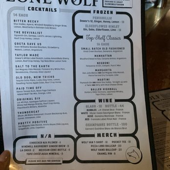 Lone Wolf - Menu - Bars Near Me - Chicago, Illinois