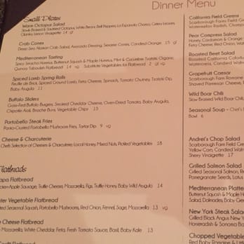 Andrei's Restaurant - Mediterranean Tasting and Portobello Steak Fries are vegetarian on their dining NOT vegan like the online menu says!!! - New American Near Me - Irvine, California