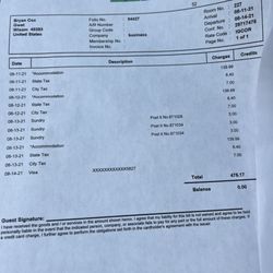 Holiday Inn Express & Suites Brighton South - US 23 - Receipt showing my night stay double booked.