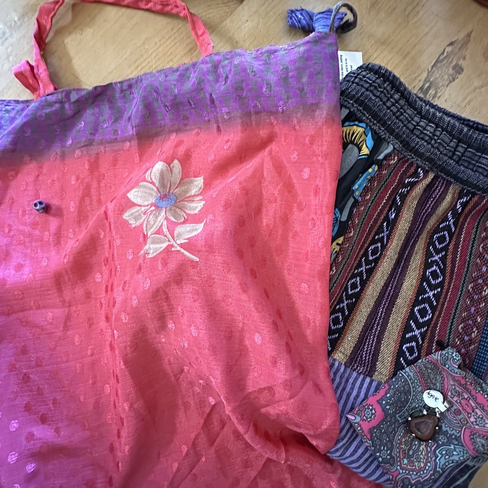 The Dirty Hippie - My Nepalese pants and agate pendant were bagged in beautiful, material, reusable bags! - Jewelry Near Me - Pine, Arizona The Dirty Hippie - My Nepalese pants and agate pendant were bagged in beautiful, material, reusable bags! - Jewelry Near Me - Pine, Arizona