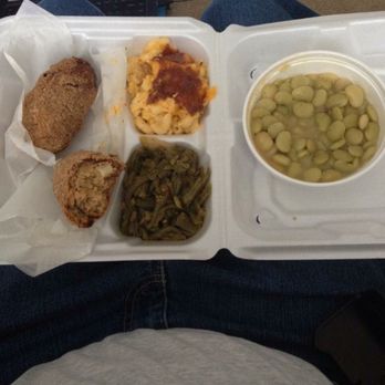 Silver Sands Cafe - Salmon patties, mac n cheese, Lima beans and green beans!! - Southern Near Me - Nashville, Tennessee