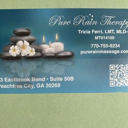 Pure Rain Therapy - Business card to book Tricia