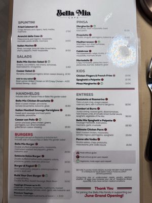 Menu photo 1 Cafe Bella Mia Bay Shore, NY Menu photo 1 Cafe Bella Mia Bay Shore, NY