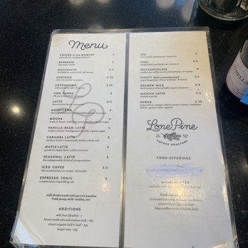 Lone Pine Coffee Roasters - Menu - Coffee & Tea Near Me - Bend, Oregon