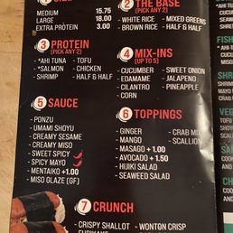 Menu Page One Build Your Own Poke Menu Page One Build Your Own Poke