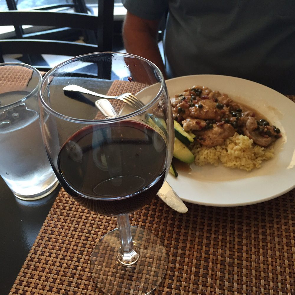 Zin Bistro - Yummy pork scallopini with a glass of Tevoli from Oak Hill Farm winery. - Bars Near Me - Lodi, California Zin Bistro - Yummy pork scallopini with a glass of Tevoli from Oak Hill Farm winery. - Bars Near Me - Lodi, California