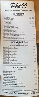 Menu photo 3 Pho 99 Sarasota, FL Menu photo 3 Pho 99 Sarasota, FL