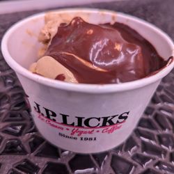 J P Licks - Small coffee ice cream with hot fudge - so creamy
