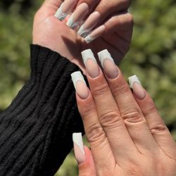 Di Milano Nail Salon - Acrylic Chrome French Tips with 3D design